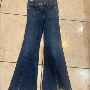 American Eagle Outfitters Blue Flare Wide Leg Jeans